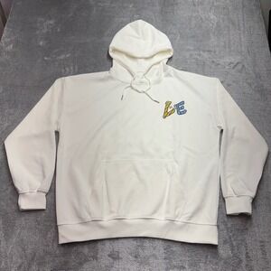 Level Graphic Hoodie Men Size L White Excellent LOVE Print Pullover 444